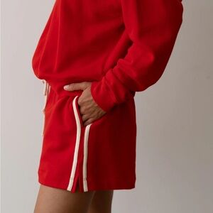 The Stripe Eco-Terry Short - Tomato